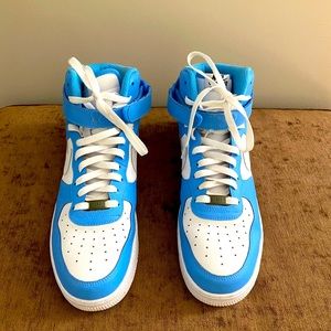 Blue and White Air Force Ones